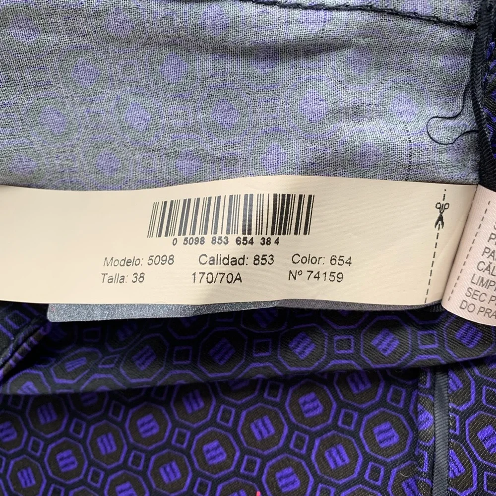 Massimo Dutti Purple Satin Trousers Geometric Pattern New Pants Size 6 - Picture 11 of 16